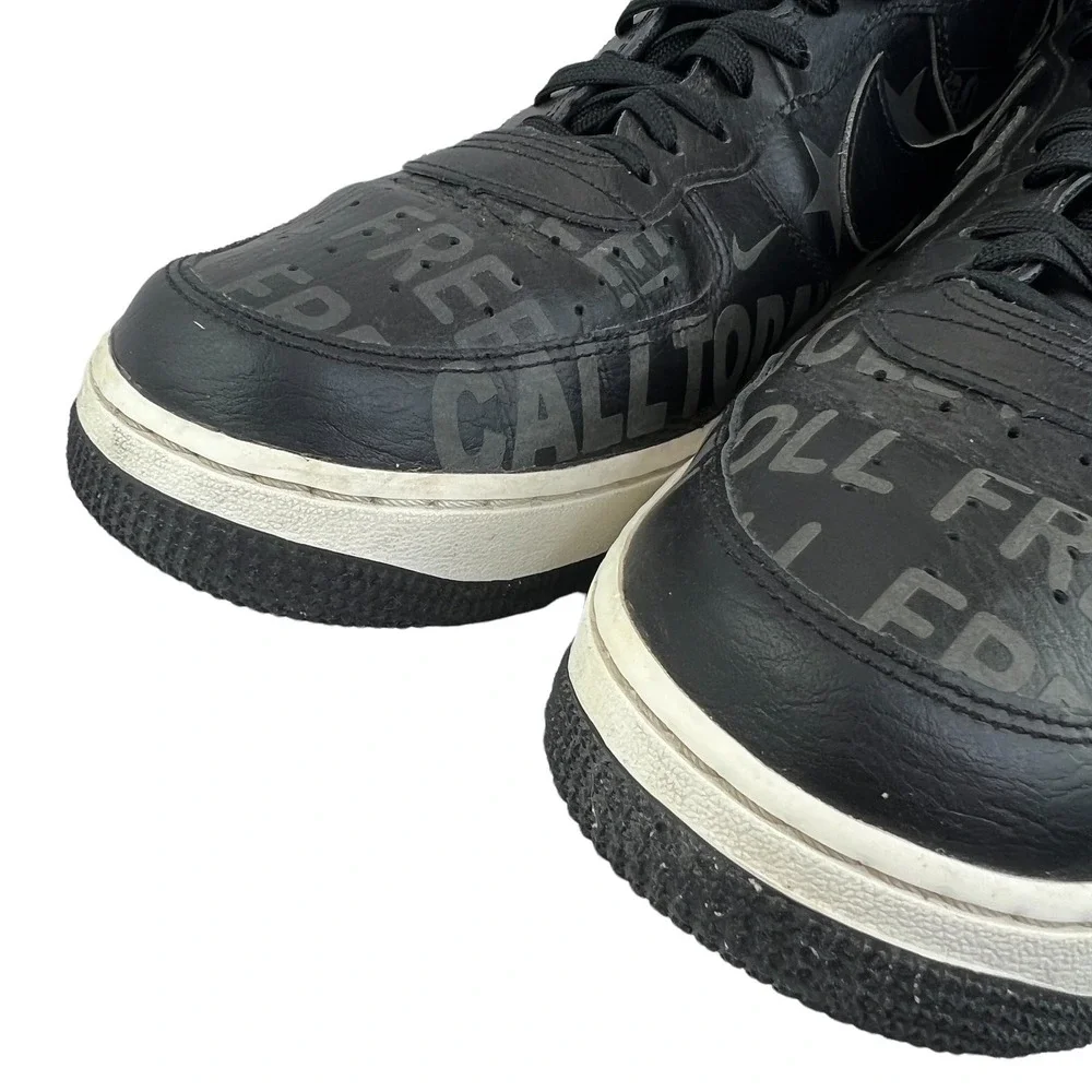 Nike Air Force‎ 1 High 07 Mens 11.5 Black Toll Free 1-800 Graphic Sneakers